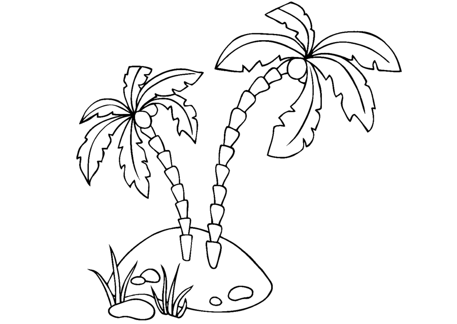 Palm trees, sea and sun coloring book